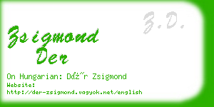 zsigmond der business card